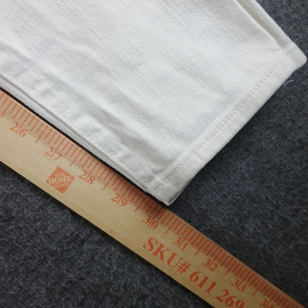 CJ by Cookie Johnson Jeans Women 8 29x30 White Mid Rise Pockets Logo Made In USA - Picture 11 of 12